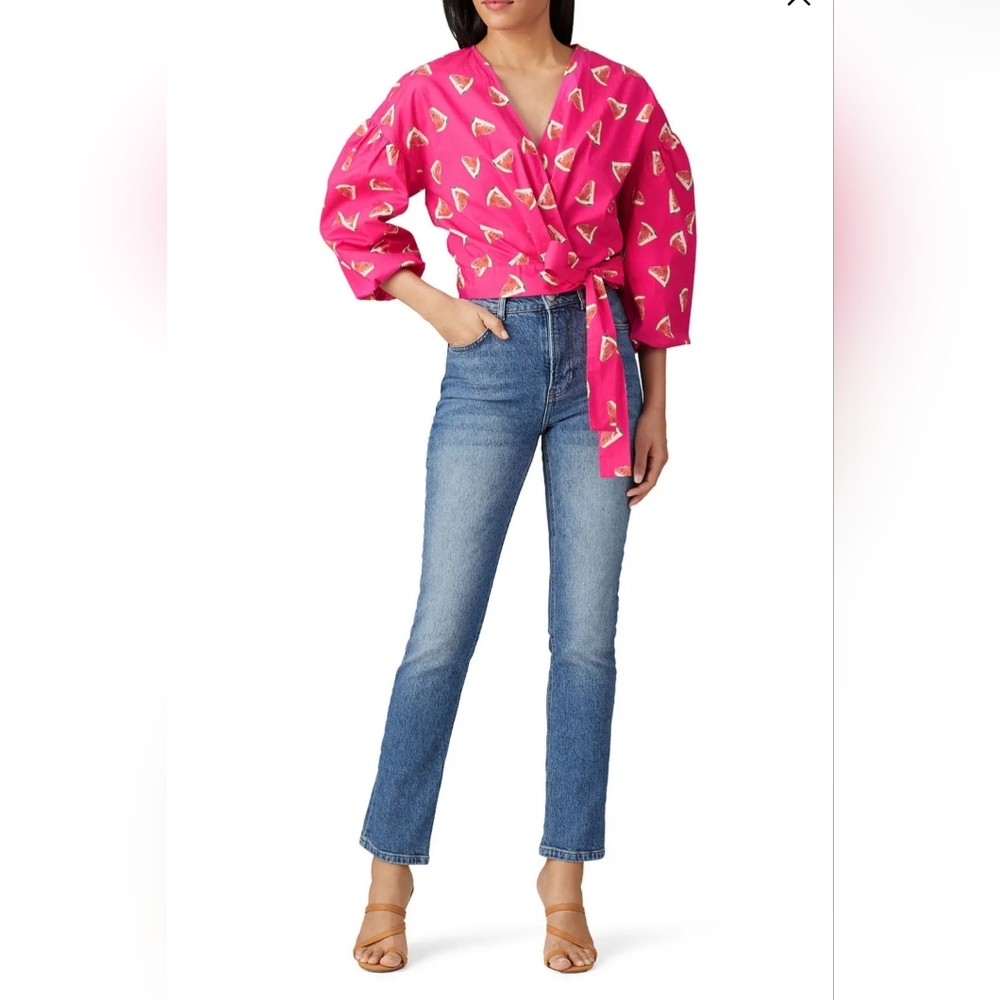 Color Me Courtney Emily Watermelon Wrap Top Women's S